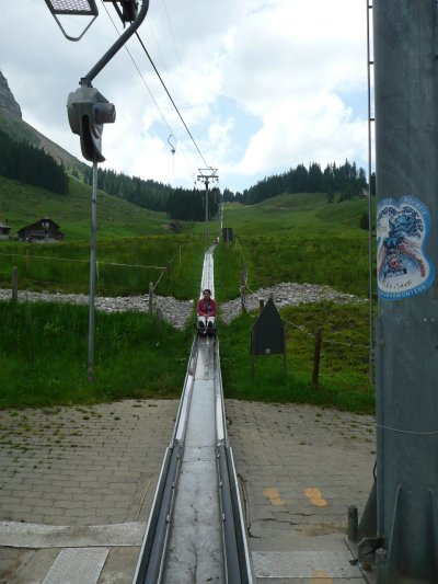 One slow ride on the toboggan at Fraekmuentegg