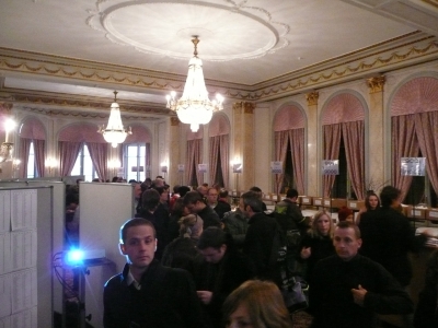Inside Schweizerhof, picking up start number