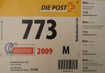 10 minutes by bus to get the starting bib